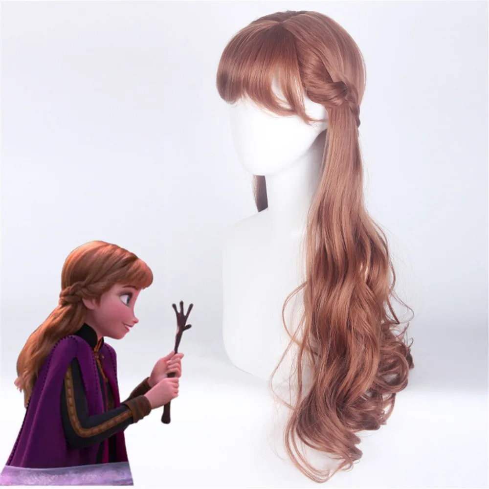 Принцесса Анна косплей парик Олафа Приключения Анны микс светлые косы Длинные