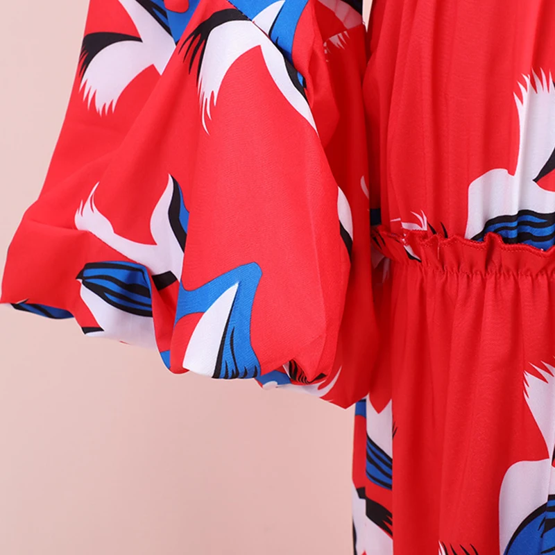 Женское плиссированное платье макси красное праздничное с длинным