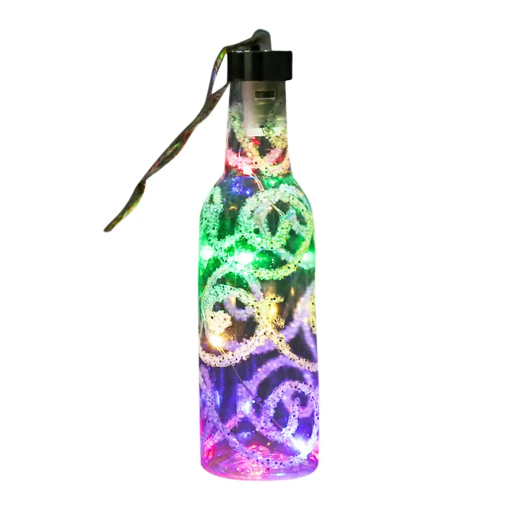 Светящиеся маленькие на бутылки с вином Рождественская елка украшения кулон DIY