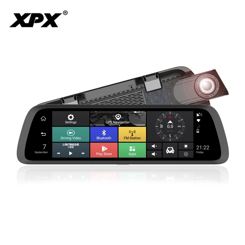Видеорегистратор XPX 10 &quotFull HD OLED Зеркало Регистратор с камерой заднего вида 4k