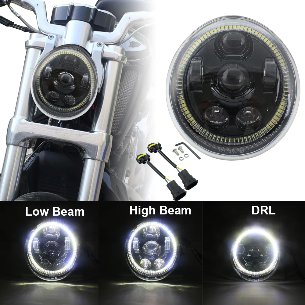 V образные светодиодные фары s DRL Halo 60 Вт мотоциксветильник дневные ходовые огни