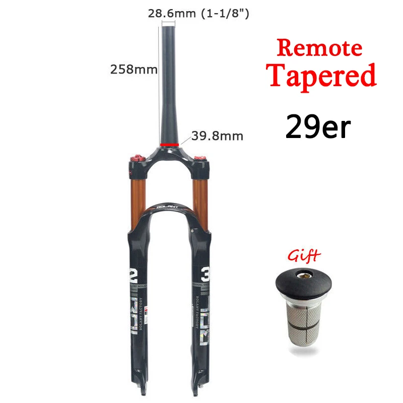 29-tapered remote Пневматическая амортизационная вилка BOLANY 29 27,5 2", велосипедная амортизационная вилка, вилки для горных велосипедов, Ультралегкая интегрированная вилка из магниевого сплава - Цвет: 29-tapered remote