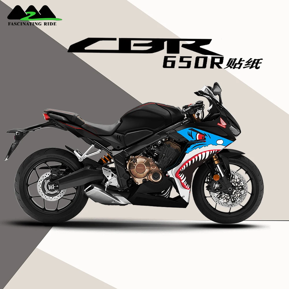 Подходит для Honda CBR 650r Наклейка мотоцикла установка Акула граффити Печать
