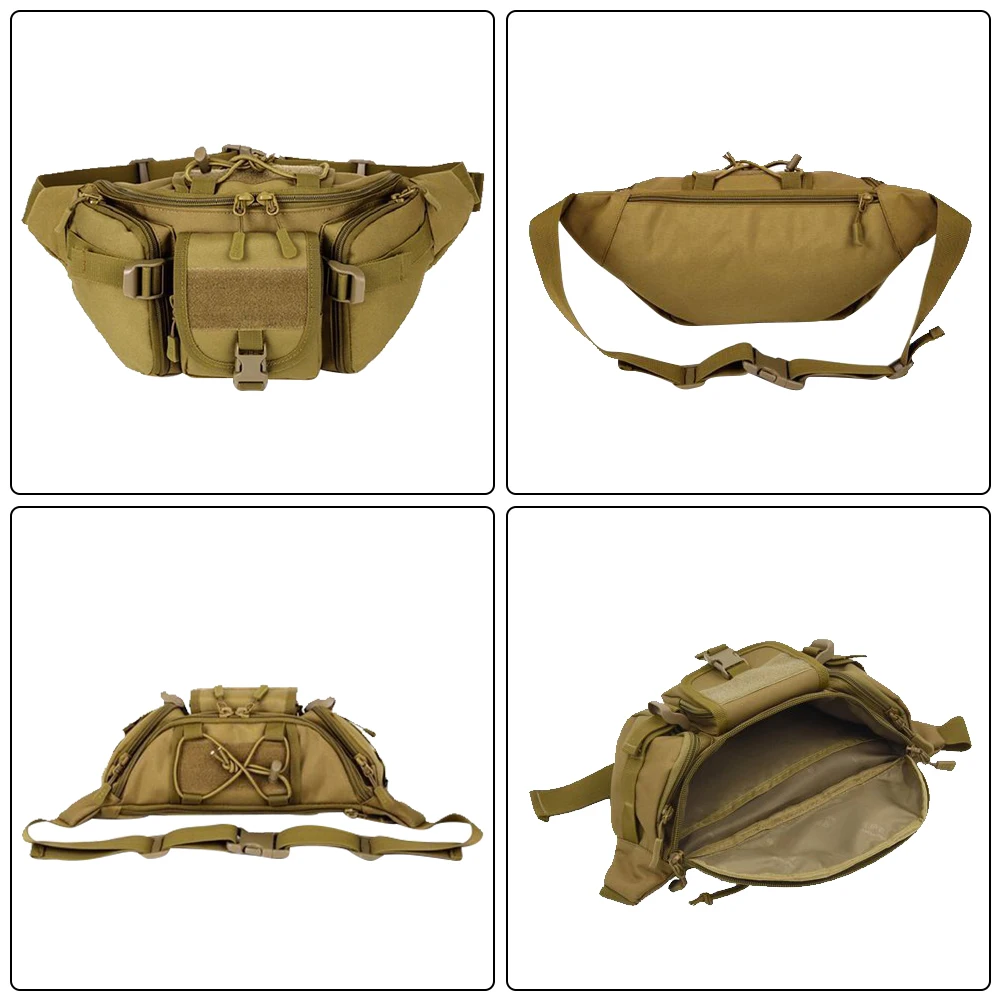 Men's Tactical Waist Bag Pack Military Camo Waterproof Hip Belt Pouch For Hiking Climbing Outdoor Men | Спорт и развлечения