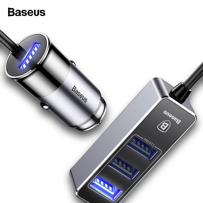 Baseus мульти 4 порта USB Автомобильное зарядное устройство несколько 5.5A турбо Быстрая автомобильная зарядка USB зарядное устройство для iPhone X samsung Xiaomi Мобильный телефон