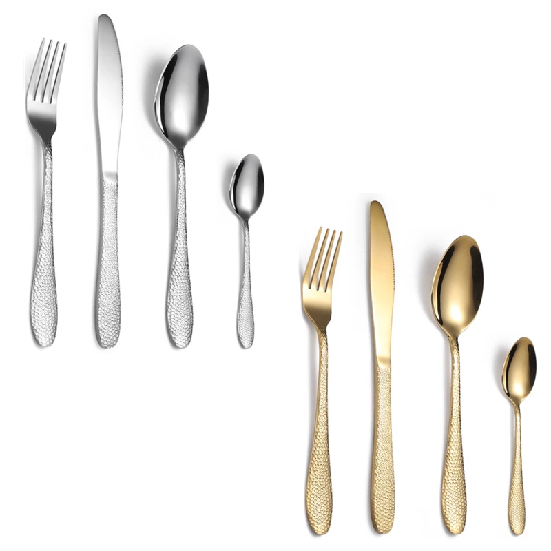 

24pcs Cutlery Set Gold Dinnerware Stainless Steel Flatware Spoon Forks Knives Kitchen Western Dinner Silverware Tableware Gift