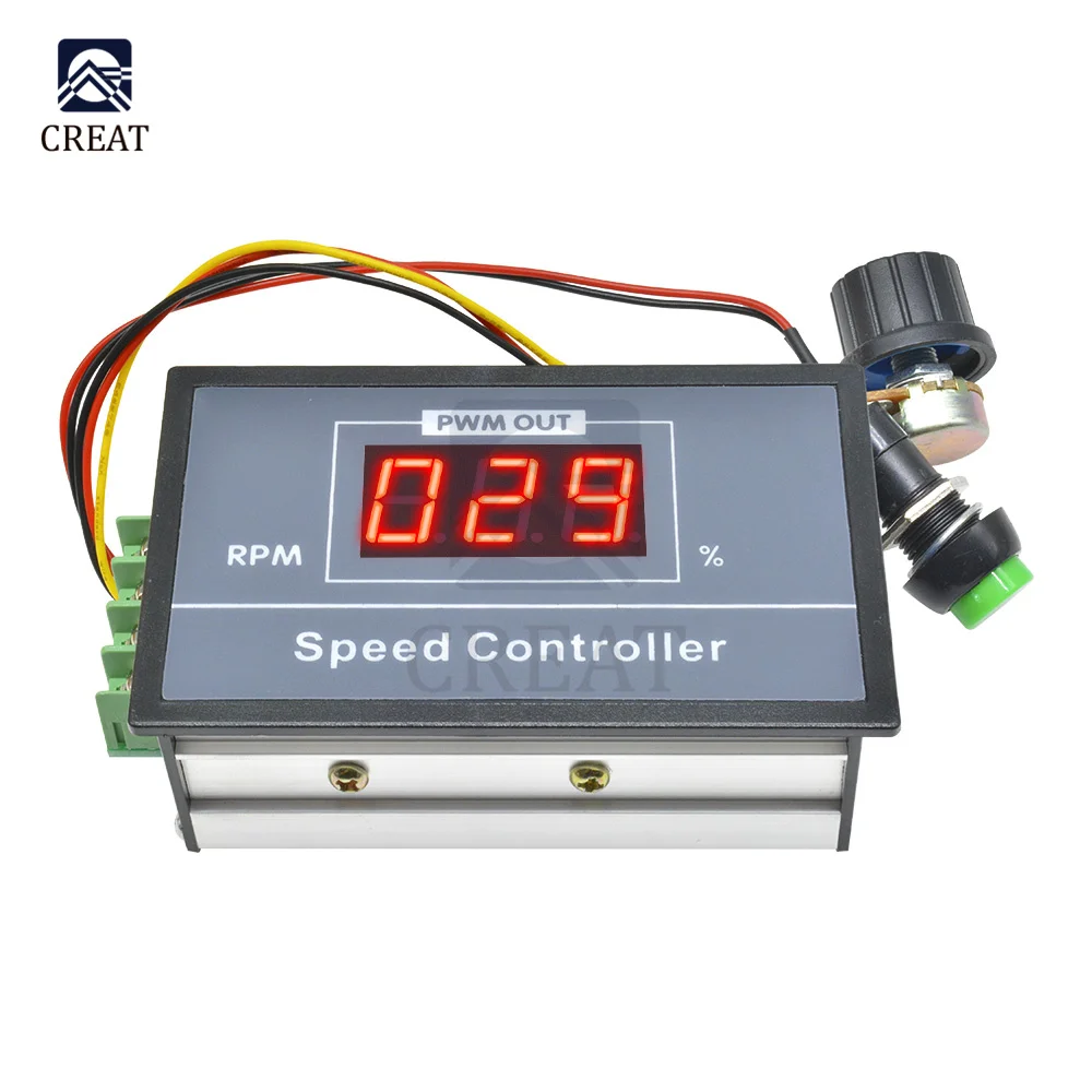 Контроллер скорости двигателя PWM с поворотным переключателем потенциометра B100K DC