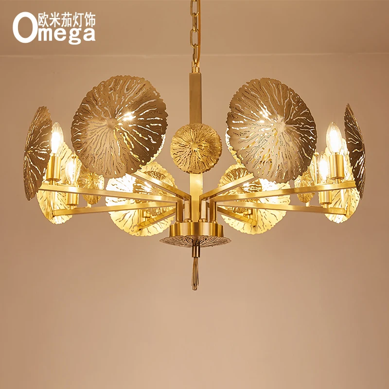 Скандинавская медная люстра в стиле пост модерн креативная лампа с медными