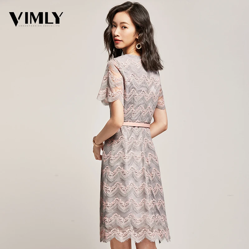 Женское кружевное платье Vimly летнее ажурное с поясом Женские платья