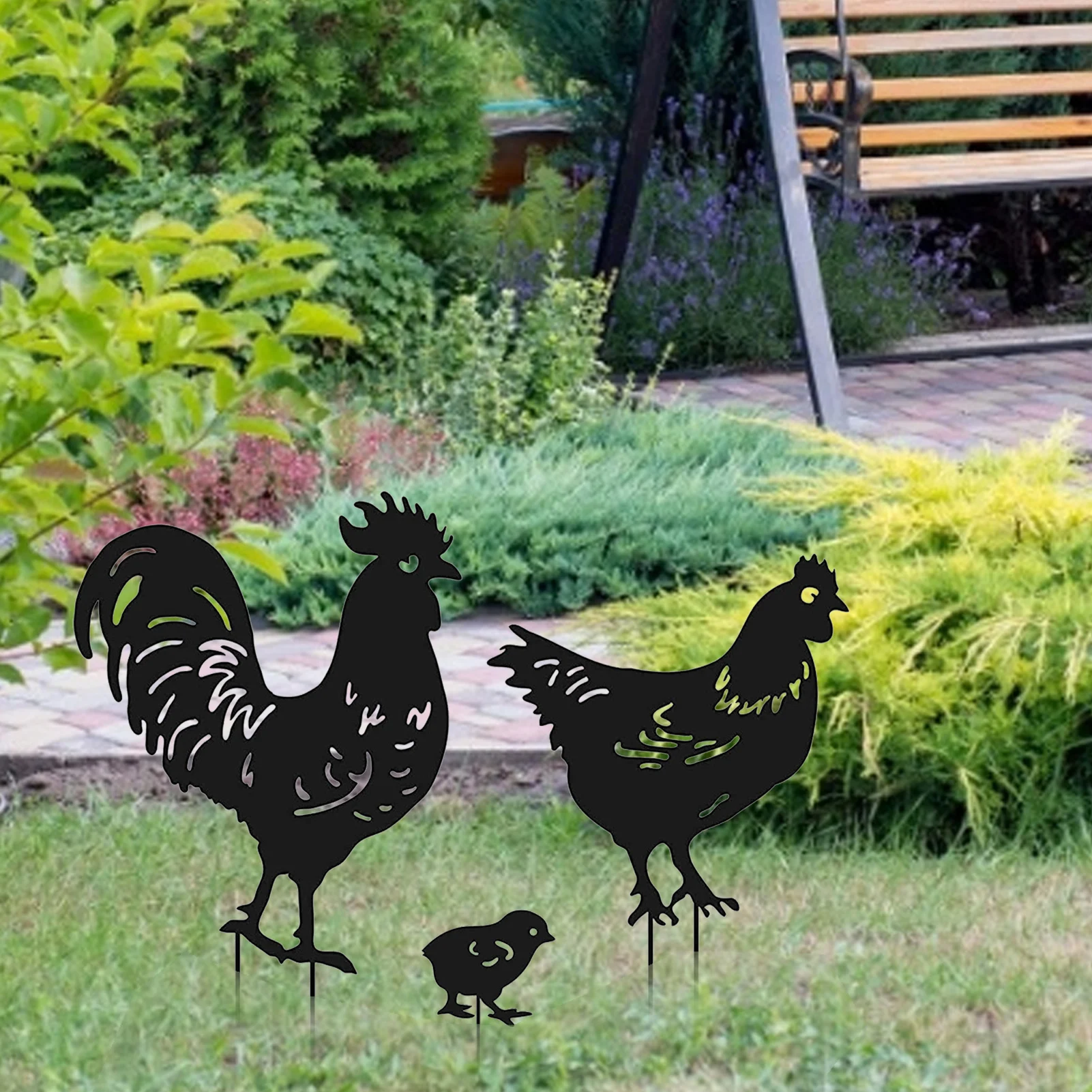 Металлическая садовая фигурка скульптура для курицы газона предметы мебели дома