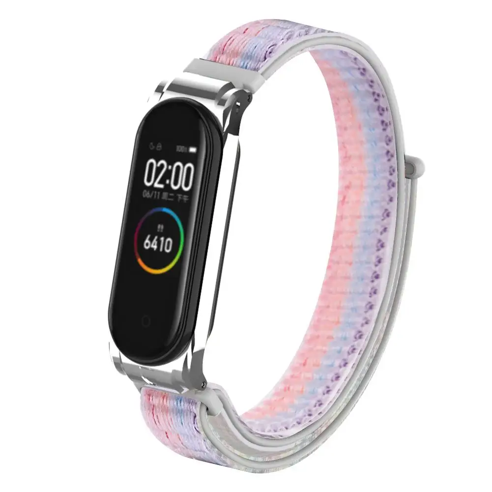 Ремешок для умных часов нейлоновый ремешок спортивный сменный Xiaomi Mi Band 3 4