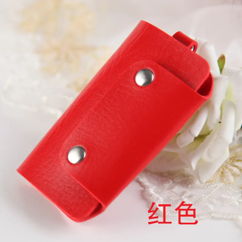 

Hot Fashion Leather Keychain Key Wallet 8 Kinds of Candy Color Keychain Male and Female Students Key Housekeeper Wholesale