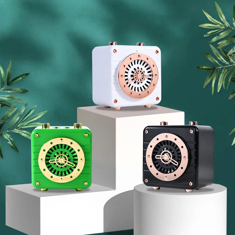 

Retro Mini Subwoofer Speaker Bluetooth-compatible Wireless HiFi Portable Speakers Support TF Card FM Radio Handsfree For Outdoor