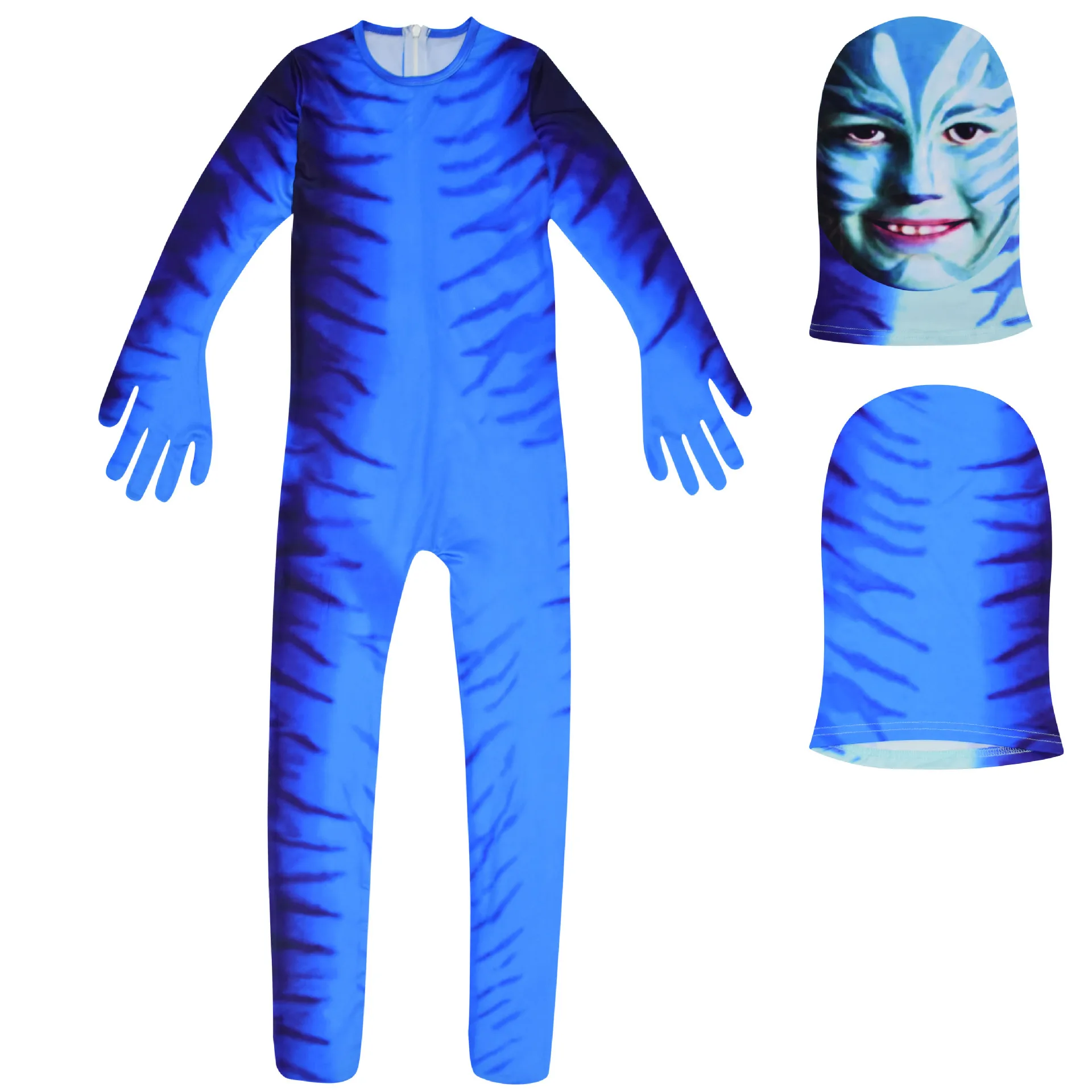 Фильм Аватар 2 Косплей Костюм для взрослых детей зентай боди герой Na'vi
