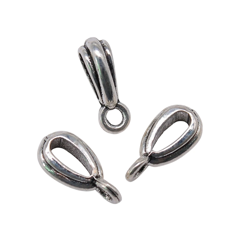 

40pcs Charms Bail Beads For Jewelry Making 4x13mm Antique Silver Plated For Jewelry Making DIY Jewelry Accessories