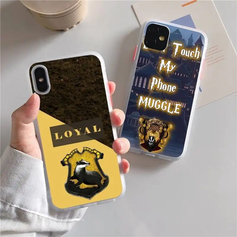 

Пуффендуй чехол для телефона iphone 13 12 11 xr xs x 7 8 pro max простой мягкий силиконовый прозрачный чехол из ТПУ