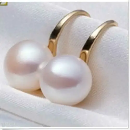 

New Hot Women Gold Color Elegant Round Freshwater Pearl Dangle Earrings