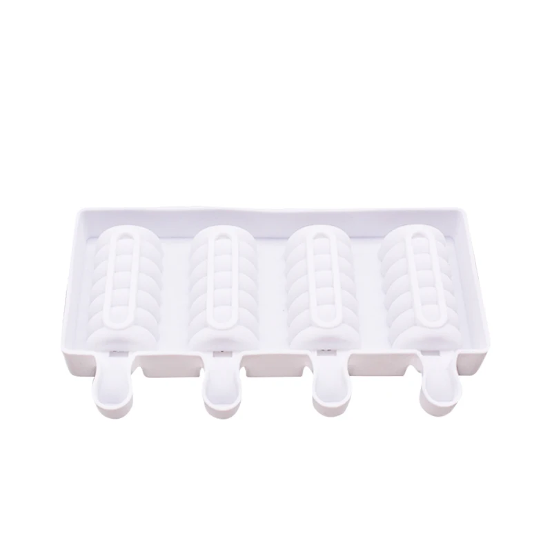 

Silicone Popsicle Mold Striped Ice Cream Bar Makers DIY Kithchen Homemade Ice lolly Moulds With Popsicle Sticks