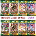 9 шт. карт Pokemon TCG: сияющие Fates Booster packageTrading Card Game коллекционные игрушки подарки для детей