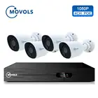 Movols 4CH 1080P POE NVR Kit H.265 безопасности Камера Системы 2.0MP ИК Крытая наружного видеонаблюдения 4 шт. POE IP Камера видео наблюдения
