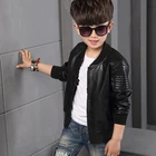 Детское кожаное пальто 2020 новая весенне-осенняя одежда корейская куртка из искусственной кожи для мальчиков