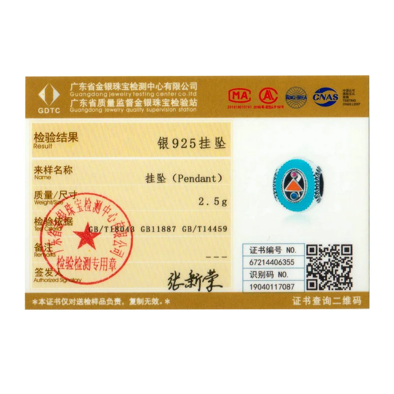 

WOSTU 925 Sterling Silver Charm Bohemian Geometric Bead Enamel Pendant Fit Original Bracelet Necklace DIY Jewelry CTC453