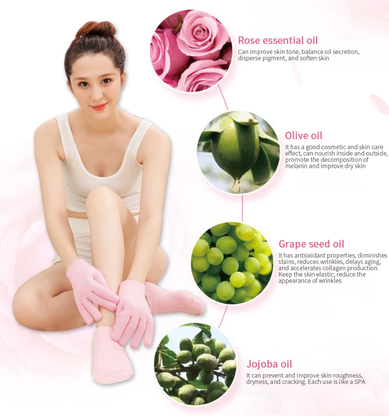 

1 Pair Moisturizing Whitening Exfoliating Foot Mask Gloves Spa Gel Socks Hand Mask Feet Care Tool Beauty Cotton Socks Skin Care