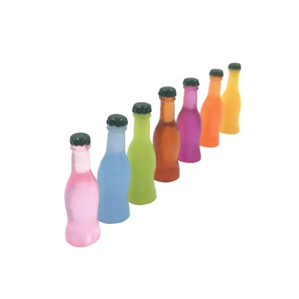 

7Pcs/Set Miniature Cocktail Bottle Cocktails Cola Drink Wine Bottle Miniature Model Dollhouse Accessories Kids Pretend Play Toys