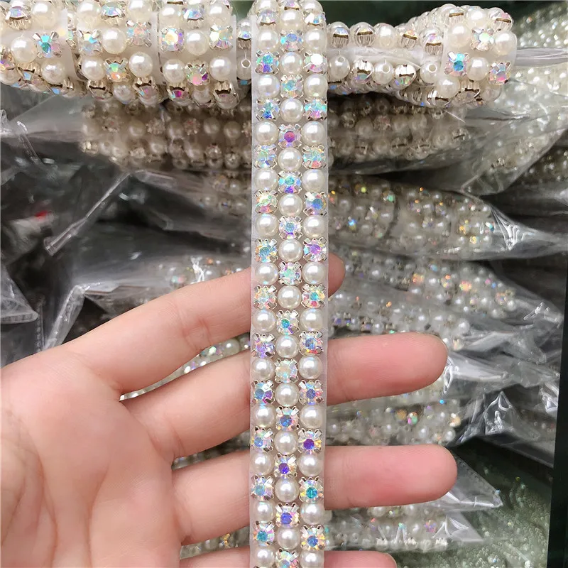 5 ярдов DIY Стразы отделка хрустальная цепочка бисерная аппликация шитье/железо на