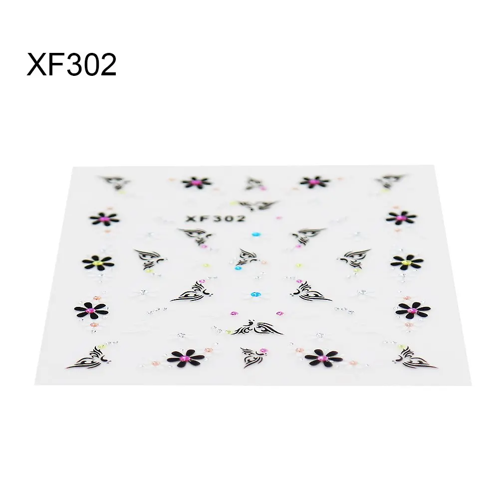 1 лист 3D наклейки для ногтей тисненые дизайна в виде бабочки цветущие цветы