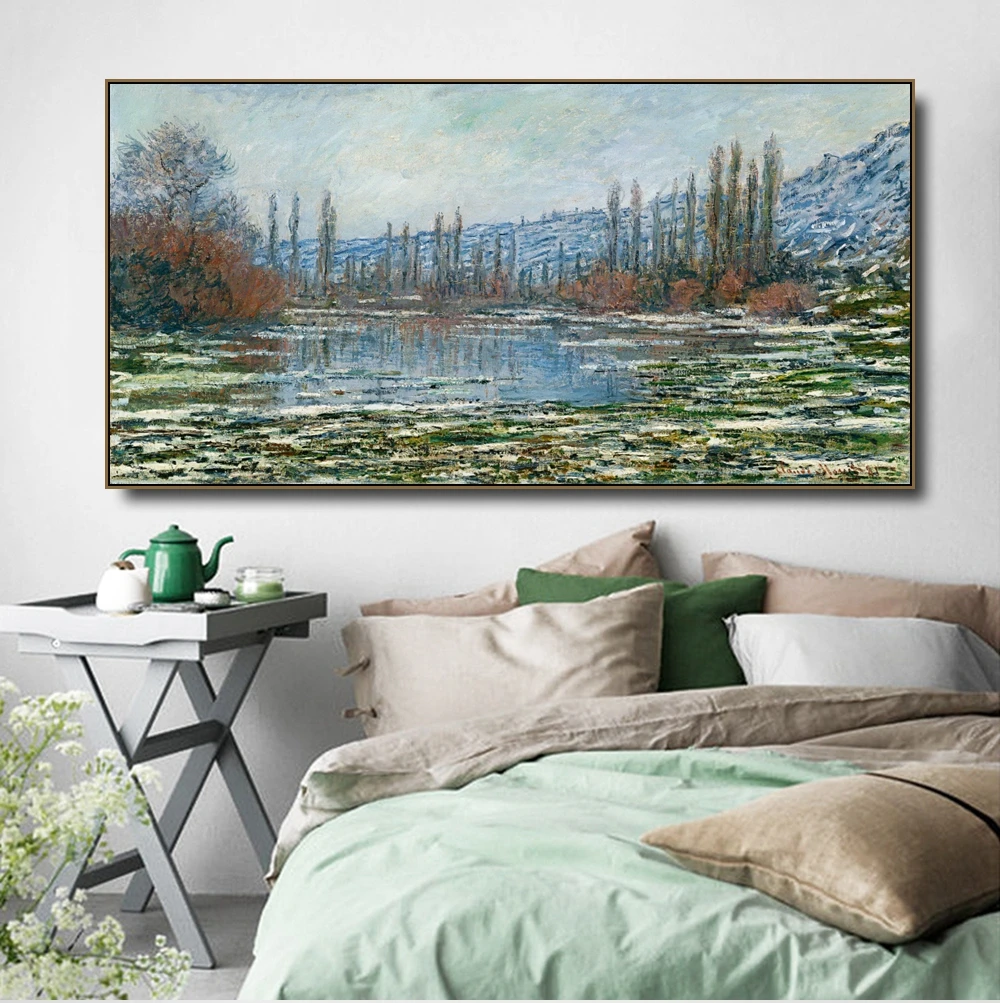 

Water Lilies by Monet on Canvas Painting & Calligraphy Poster Print Living Room House Wall Decor Art Home Decoration Picture