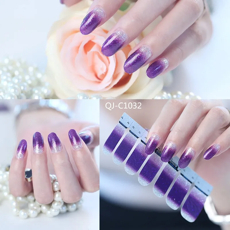 Клей для накладных ногтей стикер DIY 3D полировальные полоски 14 наклеек s блестящие