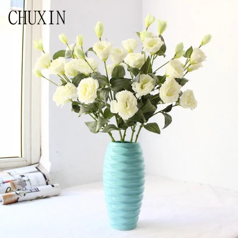 Новый искусственный шелк 6 головок весеннее украшение для дома eustoma цветок