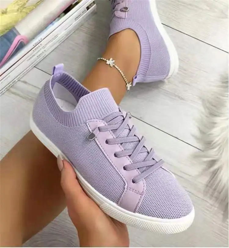 

Fashion Spring And Autumn New Women's Shoes Round Toe Straps Flat-bottomed Large Size Flying Woven Student Breathable