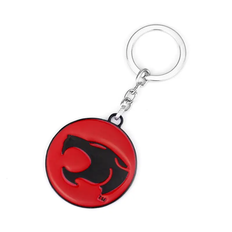 Мультфильм анимация Thundercats брелок красный логотип золото серебро 5 см металлический брелок