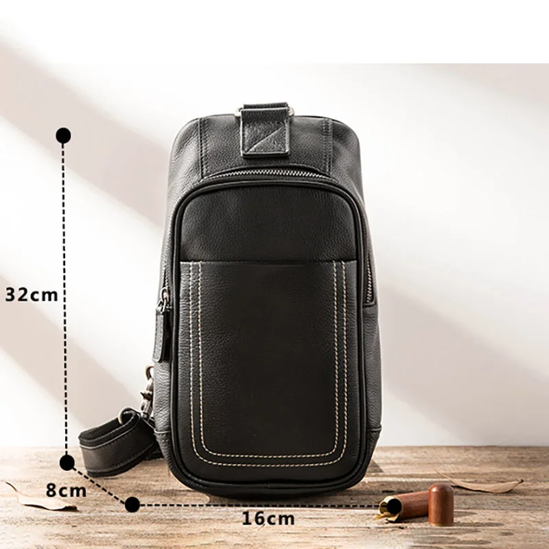 AETOO нагрудная сумка кожаная мужская Большая вместительная Повседневная