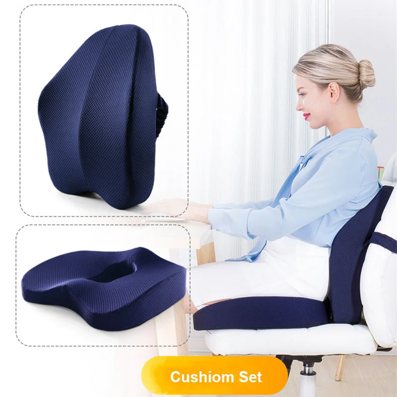 

Memory Foam Lumbar Hips Orthopedic Cushion Waist Hip Pain Relieve Therapy Cushions Office Chair Car Seat Waist Butt Support Pad