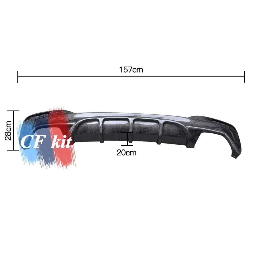 CF Kit Real Carbon Fiber Rear Diffuser Bumper Lip Splitter For BMW 5 Series G30 G31 M-TECH M Sport Package Car Styling |