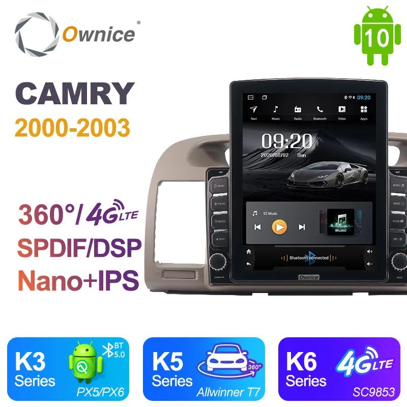 

Автомагнитола Ownice, Android 10,0, 2 Din, GPS, 4G, LTE, в стиле Tesla 2000, для Toyota CAMRY 2003-360