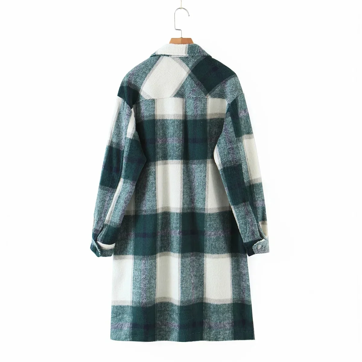 

Vintage Lapel Oversize Long Jacket Coats Fashion Slim Long Sleeve Plaid Pocket Jacket Coats Lady Casual Loose Chic Top 2020