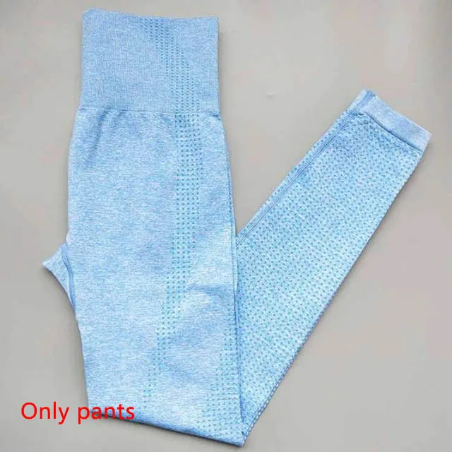 Blue Pants 2 шт. бесшовный Набор для йоги Женская одежда для фитнеса спортивная женская спортивная одежда леггинсы для спортзала+ мягкий пуш-ап спортивный бюстгальтер спортивные костюмы для бега - Цвет: Blue Pants