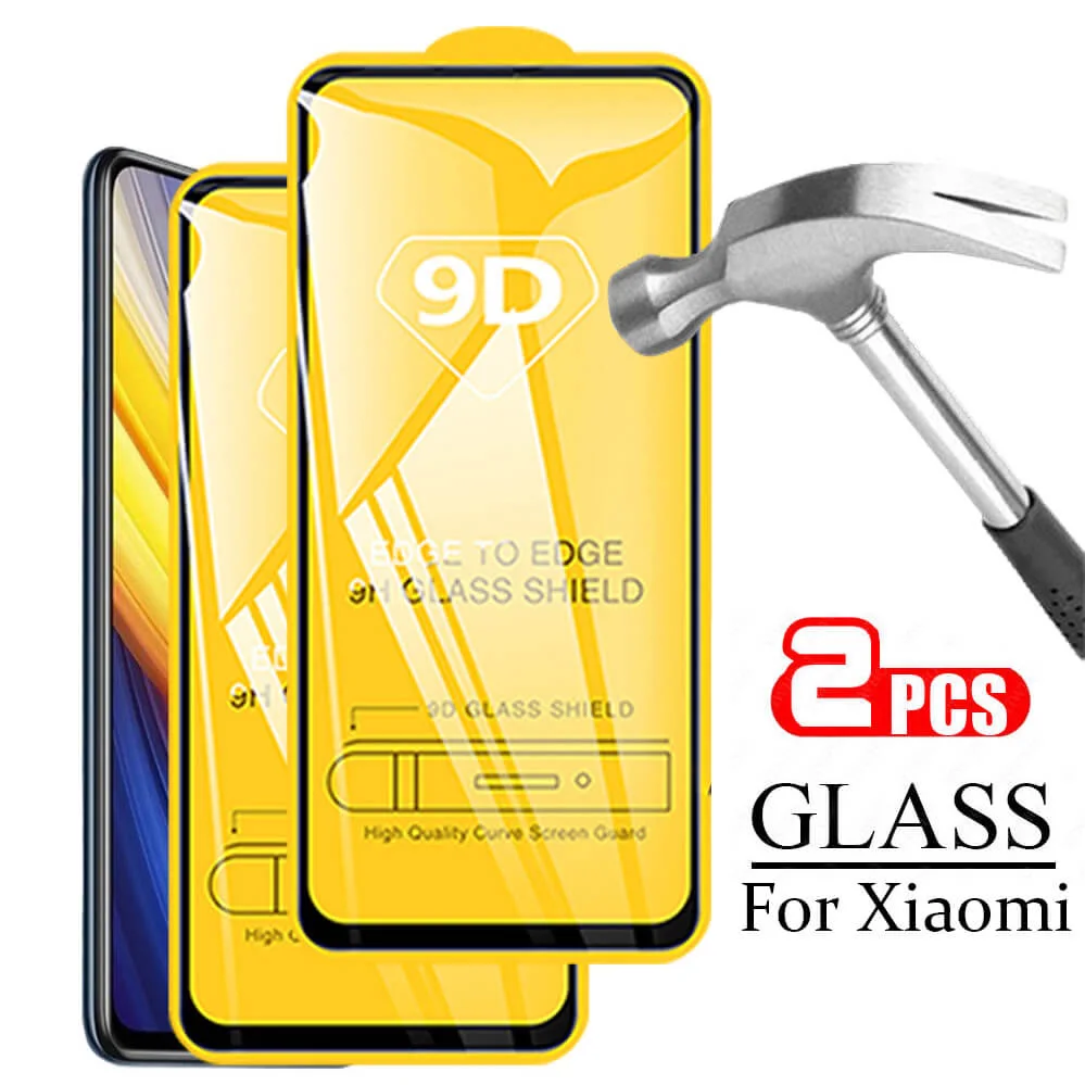 

2Pcs 9D Full Cover For Xiaomi Poco X3 Pro Case Protective Glass For Xiami Xiomi Pocophone Poko F3 X3 NFC M3 Pro Pocox3 Pro