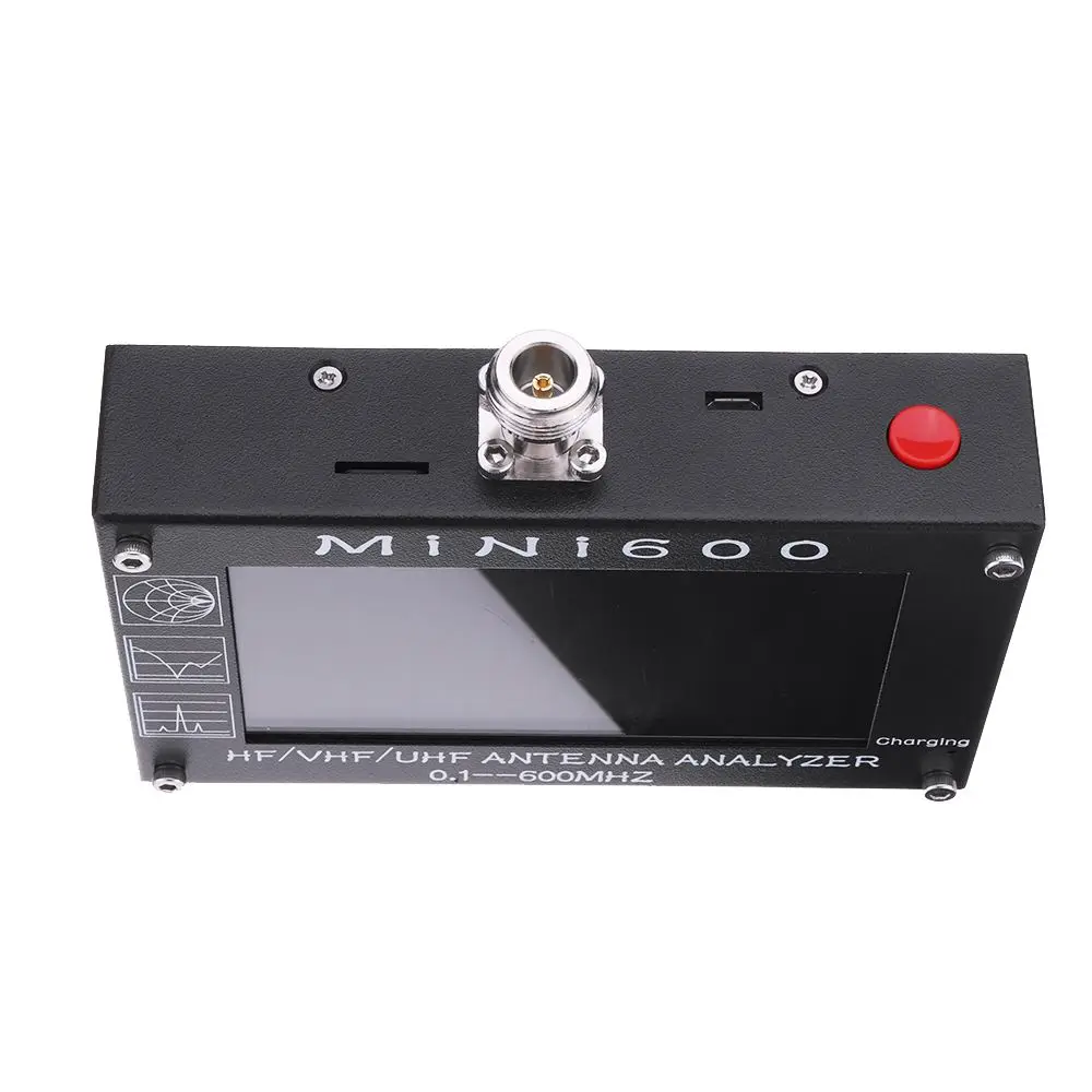 Mini600 4,3 дюймов ЖК-дисплей HF VHF UHF анализатор антенны 0,1-600 МГц измеритель коэффициента стоячей воды 1,0-1999 5 V/1.5A для радио C6-007