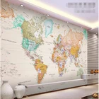 Настенные шелковые 3d обои diantu на заказ, элегантные светлые обои для комнаты, версия карты мира, фотообои для стен