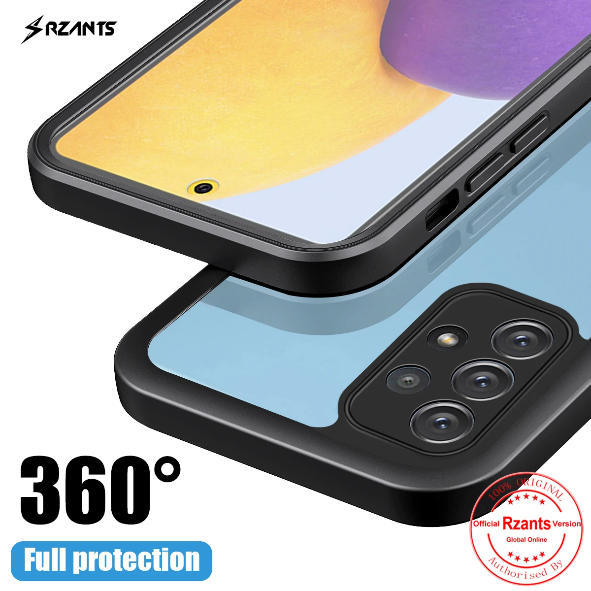 Rzants For Samsung Galaxy A52 A72 Case [360 Bettle] Full Protection Cover Soft Transparent Shockproof Phone Casing