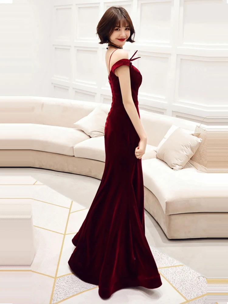 Вечернее платье без рукавов Robe De Soiree с открытой спиной Женские вечерние платья Большие размеры с открытыми плечами элегантные вечерние платья E743