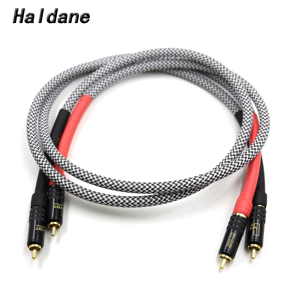 

Haldane Pair HIFI Signature 7N OFC Silver-Plated Interconnect RCA Audio Cable with Gold Plated Plugs