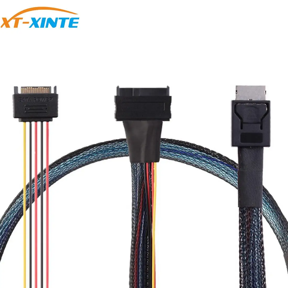 XT-XINTE 50 см SFF8611 42Pin к U.2 SAS SFF-8639 + 15Pin SATA кабель-коннектор шнур питания серверный кабель для подключения данных для ПК рабочего стола