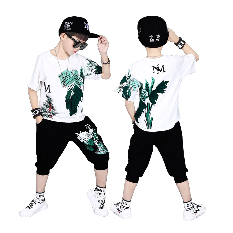 Детский спортивный костюм футболка с коротким рукавом и штаны на Возраст 4-14 лет |