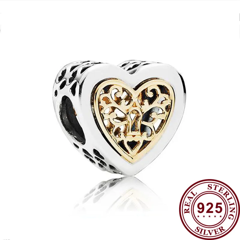 

Original 925 Sterling Silver Bead Creative Heart-shaped Beads Fit Pandora Women Bracelet & Necklace Diy Jewelry